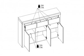 Тумба 3D3S, TAURUS, цвет белый/дуб вотан в Игриме - igrim.ok-mebel.com | фото 2