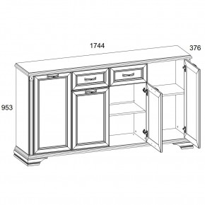 Тумба 4D1S, MONAKO, цвет Сосна винтаж/дуб анкона в Игриме - igrim.ok-mebel.com | фото 2