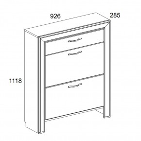 Тумба для обуви 2D1S, OLIVIA, цвет вудлайн крем/дуб анкона в Игриме - igrim.ok-mebel.com | фото 2