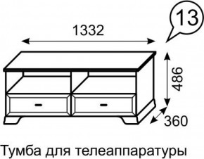 Тумба для телеаппаратуры Венеция 13 бодега в Игриме - igrim.ok-mebel.com | фото 2