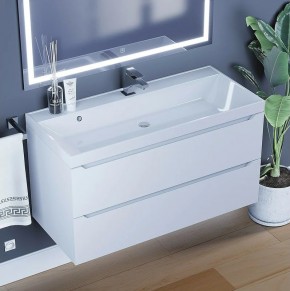 Тумба под раковину Uperwood Tanos 100 см, подвесная, белая матовая в Игриме - igrim.ok-mebel.com | фото 10