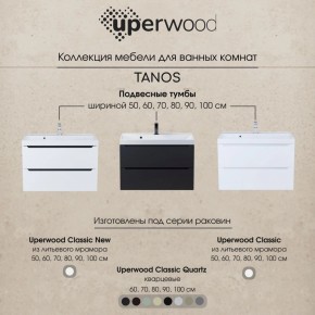 Тумба под раковину Uperwood Tanos 100 см, подвесная, белая матовая в Игриме - igrim.ok-mebel.com | фото 8