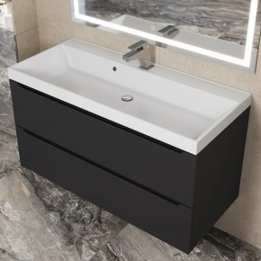 Тумба под раковину Uperwood Tanos 100 см, подвесная, черная матовая в Игриме - igrim.ok-mebel.com | фото