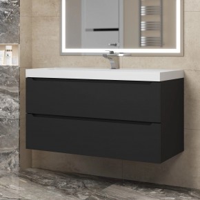 Тумба под раковину Uperwood Tanos 100 см, подвесная, черная матовая в Игриме - igrim.ok-mebel.com | фото 8