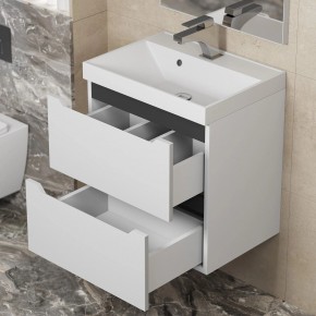 Тумба под раковину Uperwood Tanos 50 см, подвесная, белая/графит в Игриме - igrim.ok-mebel.com | фото 7