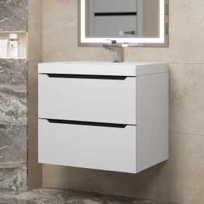 Тумба под раковину Uperwood Tanos 60 см, подвесная, белая/графит в Игриме - igrim.ok-mebel.com | фото