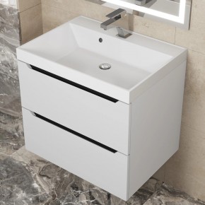 Тумба под раковину Uperwood Tanos 60 см, подвесная, белая/графит в Игриме - igrim.ok-mebel.com | фото 10