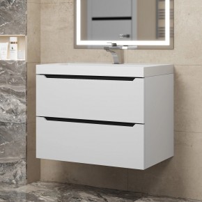 Тумба под раковину Uperwood Tanos 70 см, подвесная, белая/графит в Игриме - igrim.ok-mebel.com | фото