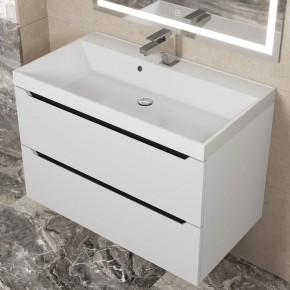 Тумба под раковину Uperwood Tanos 80 см, подвесная, белая/графит в Игриме - igrim.ok-mebel.com | фото 8