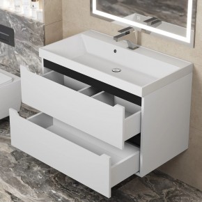 Тумба под раковину Uperwood Tanos 80 см, подвесная, белая/графит в Игриме - igrim.ok-mebel.com | фото 9