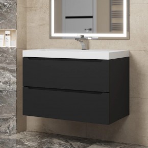 Тумба под раковину Uperwood Tanos 80 см, подвесная, черная матовая в Игриме - igrim.ok-mebel.com | фото