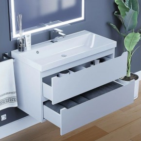 Тумба под раковину Uperwood Tanos 90 см, подвесная, белая матовая в Игриме - igrim.ok-mebel.com | фото 4