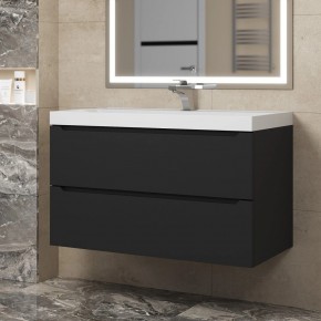 Тумба под раковину Uperwood Tanos 90 см, подвесная, черная матовая в Игриме - igrim.ok-mebel.com | фото