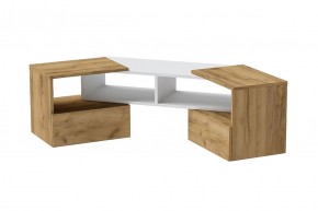 Тумба раздвижная (ЛДСП дуб крафт золотой/белый) в Игриме - igrim.ok-mebel.com | фото 2