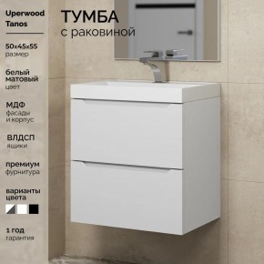 Тумба с раковиной Uperwood Tanos 50 см, подвесная, белая матовая в Игриме - igrim.ok-mebel.com | фото 5