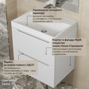 Тумба с раковиной Uperwood Tanos 50 см, подвесная, белая матовая в Игриме - igrim.ok-mebel.com | фото 6