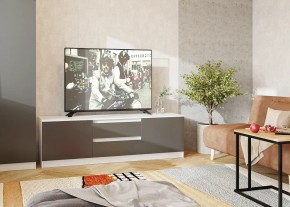 Тумба ТВ большая Парус (Белый/Графит) в Игриме - igrim.ok-mebel.com | фото 2
