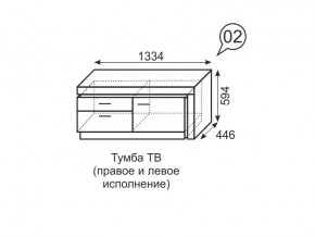 Тумба ТВ Люмен 02 Дуб Сакраменто/Белый снег в Игриме - igrim.ok-mebel.com | фото 3