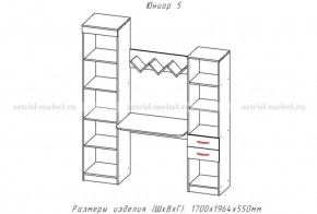 ЮНИОР-5 Уголок школьника (ЦРК.ЮНР.05) в Игриме - igrim.ok-mebel.com | фото 2